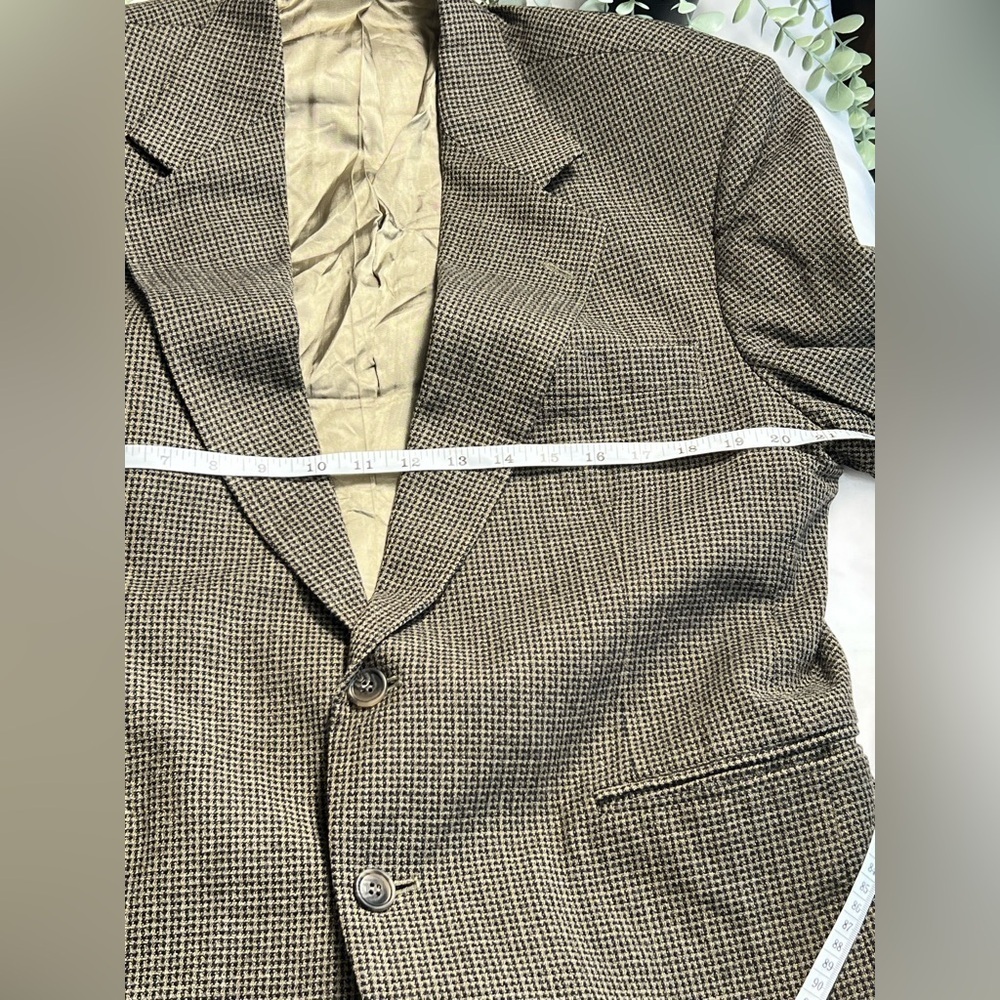 Haggar Vintage Men's Blazer Jacket Size 44L Brown Tweed Wool Blend Sport Coat - Picture 9 of 13